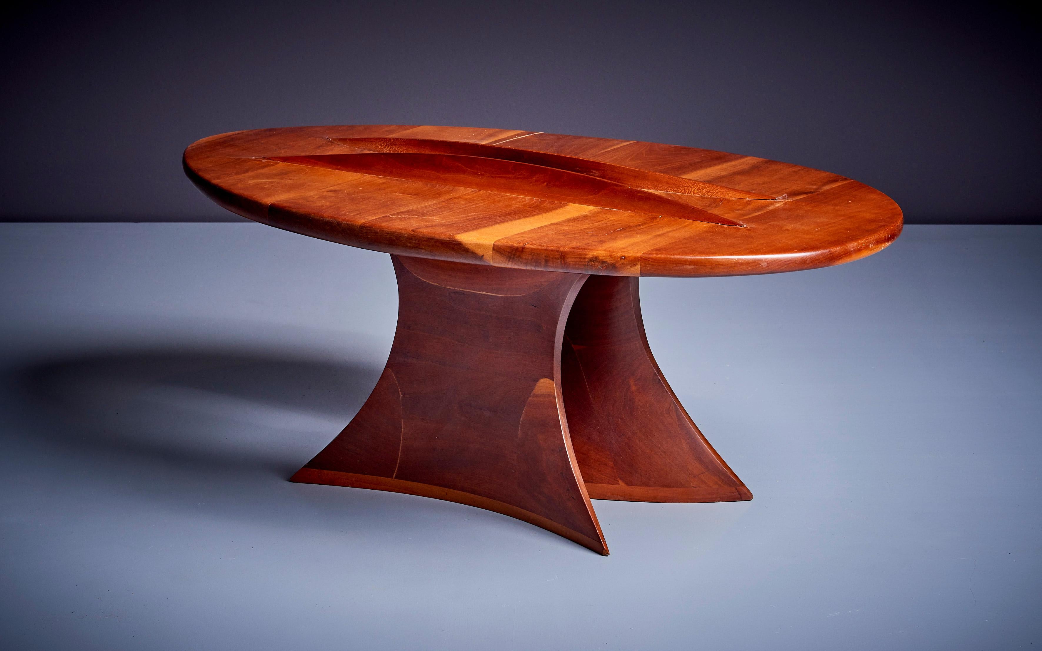 Mid-Century Modern One of a Kind 1970s American Studio Free Form Coffee Table For Sale