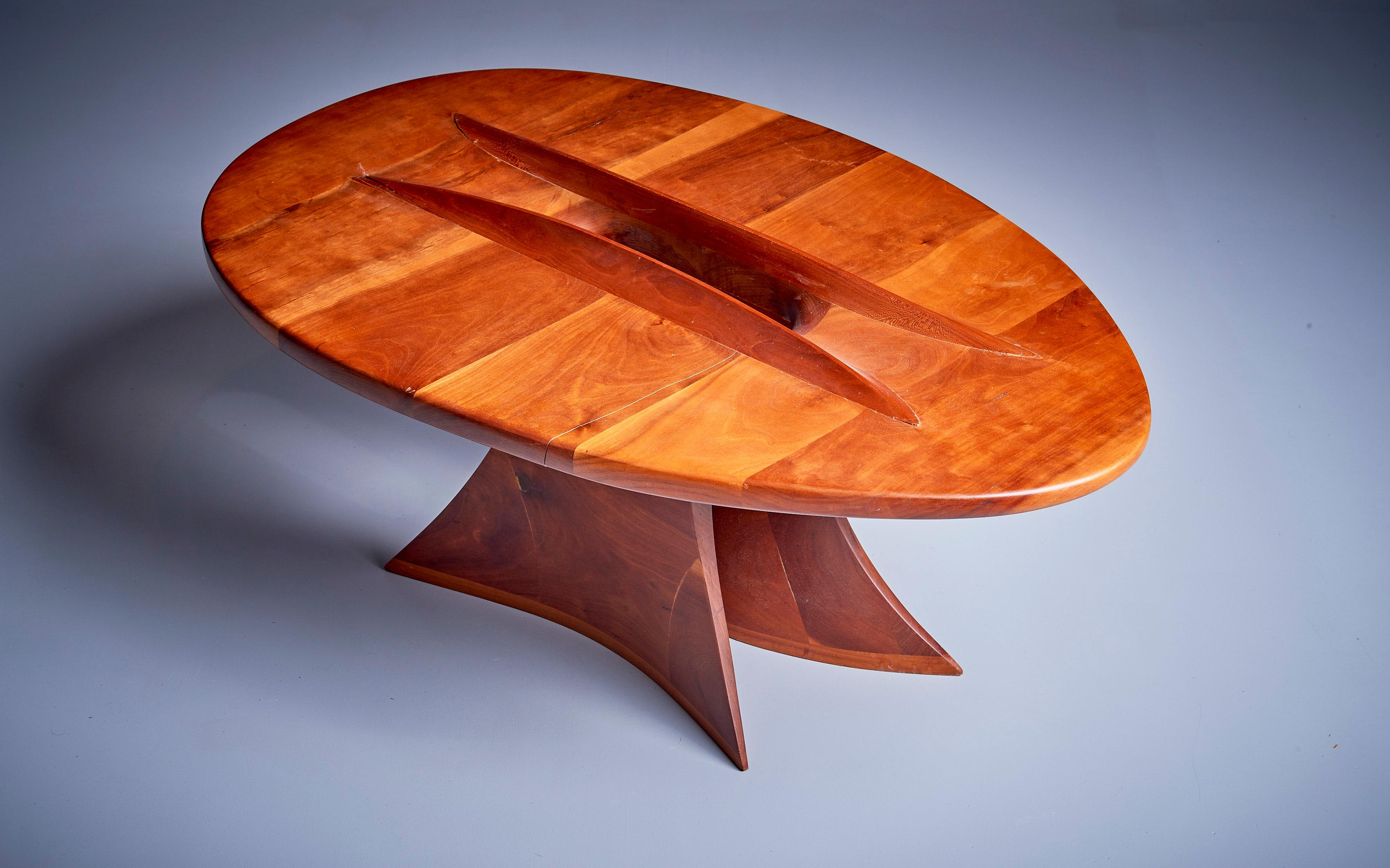 One of a Kind 1970s American Studio Free Form Coffee Table For Sale 1