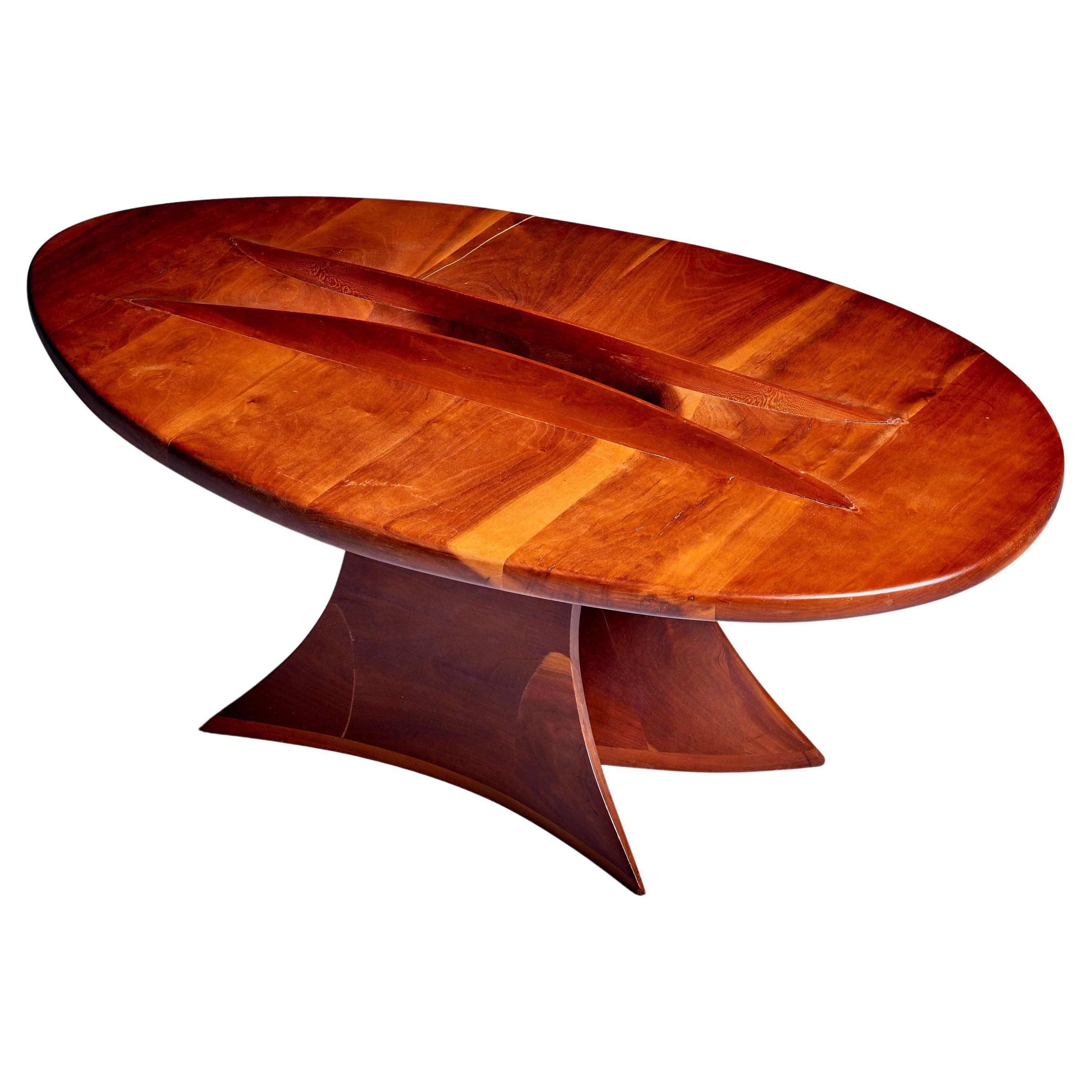 One of a Kind 1970s American Studio Free Form Coffee Table For Sale