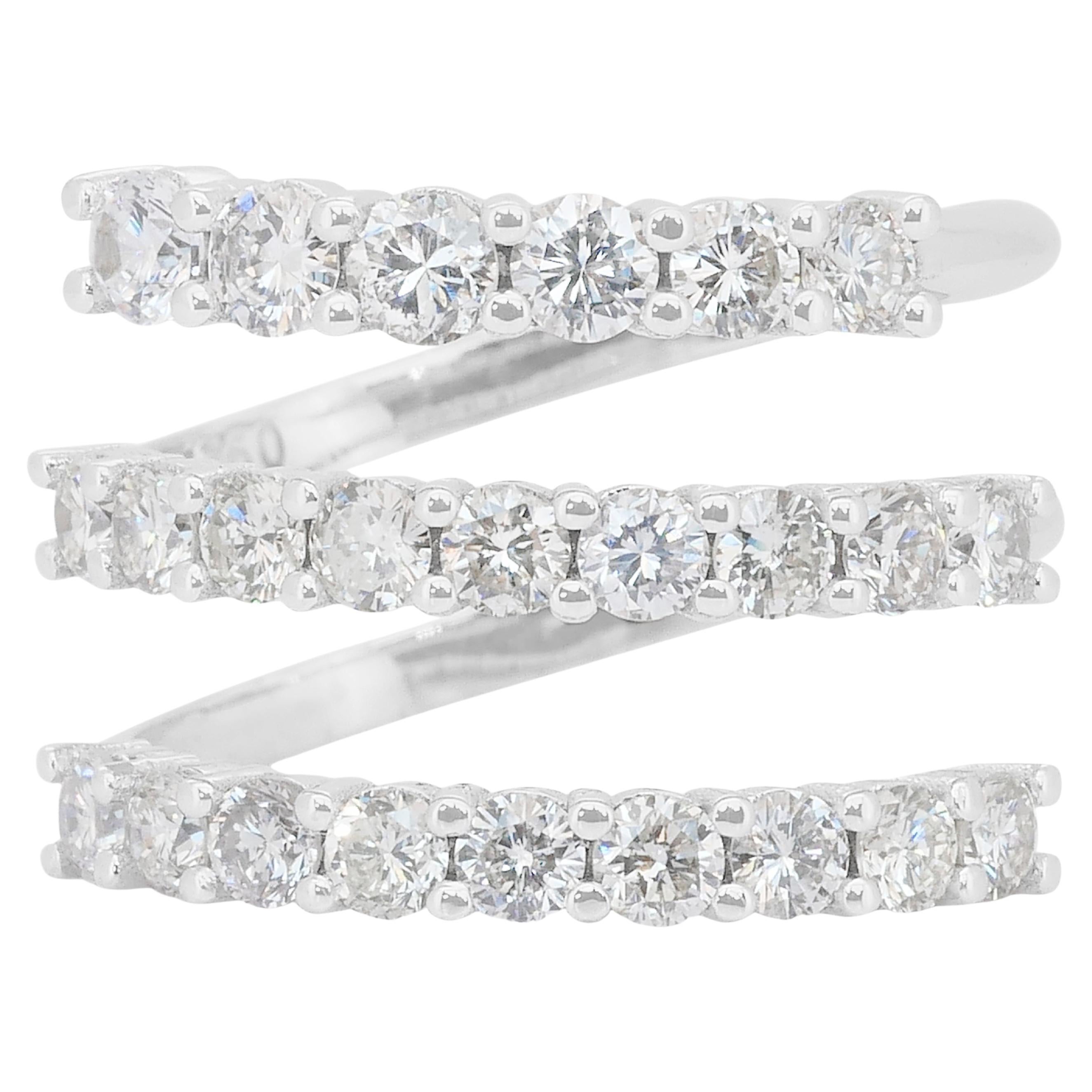 One of a Kind 2.01ct Natural Diamonds Ring in 18k White Gold - IGI Certified
