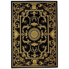 Aubusson Style Handwoven  Wool Area Rug 4'11 x 7'