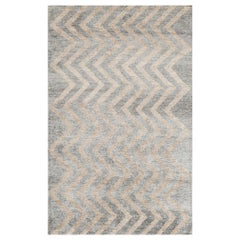 Tapis contemporain unique en son genre en laine tissée à la main  4'11 x 7'10 cm