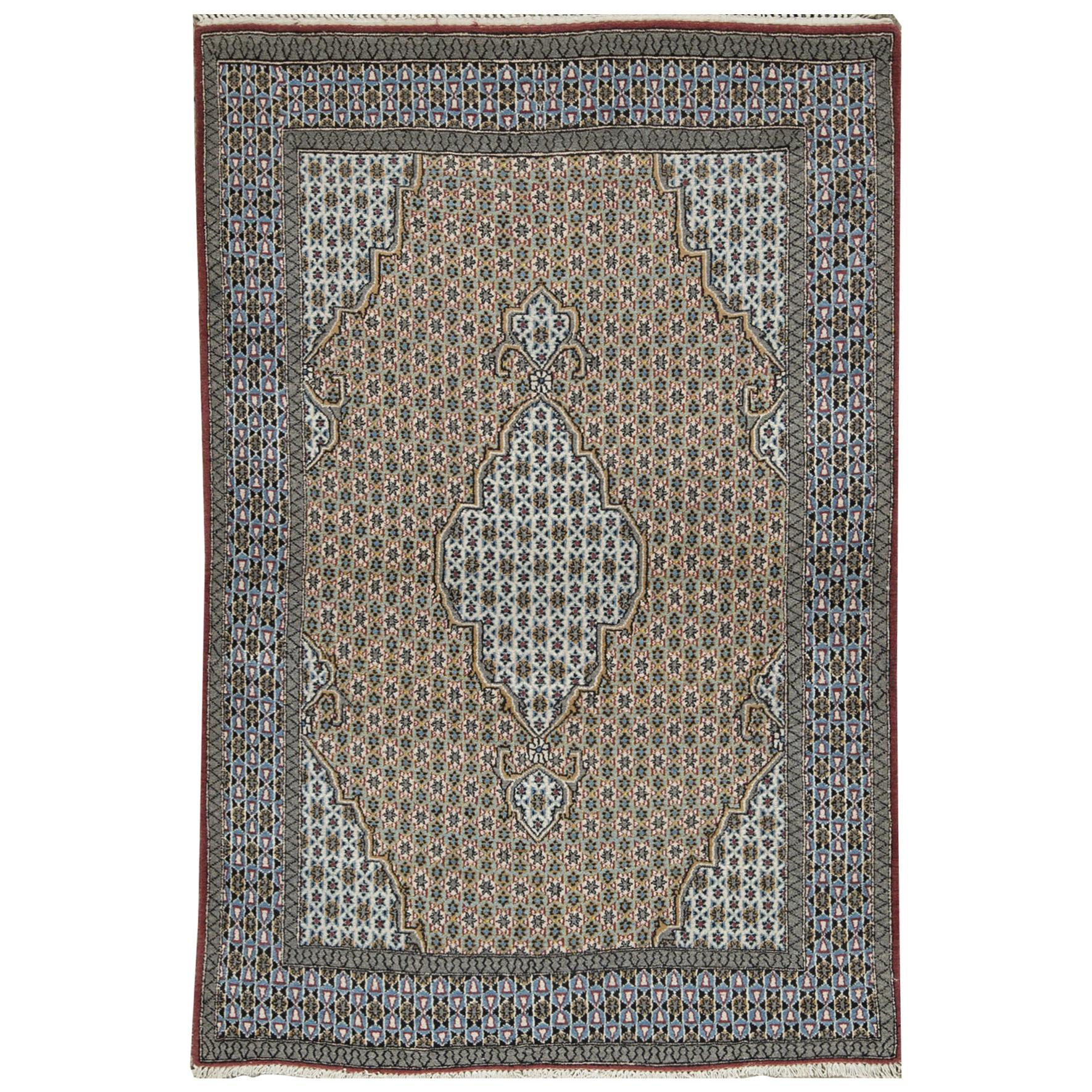One of a Kind Traditional Handwoven Wool Area Rug 4’9" x 9'.  