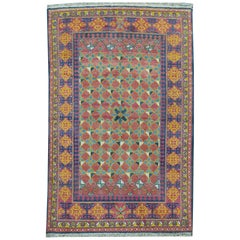 One-of-a-Kind Traditional Handwoven Wool Area Rug 4’6" x 7’.    