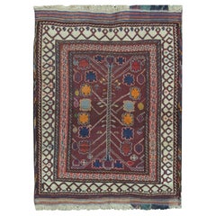 One-of-a-Kind Traditional Handwoven  Wool Area Rug 4’8" x 5’5”.