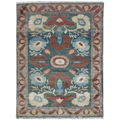 One of a Kind Traditional Handwoven  Wool Area Rug 4’8" x 6'2”.