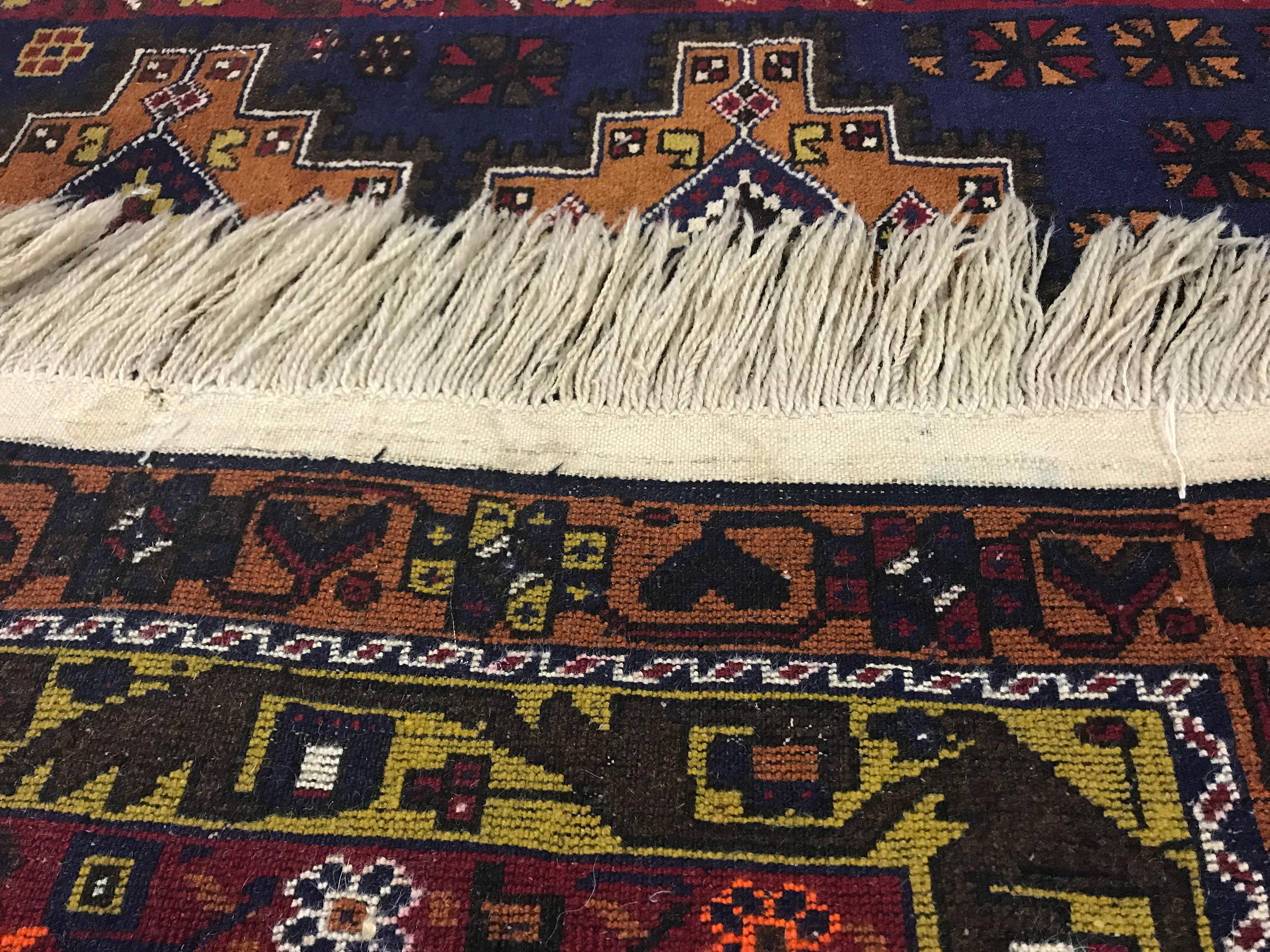 One-of-a-Kind Handwoven Wool Area Rug  4'9” x 7’8”.     In New Condition For Sale In Secaucus, NJ