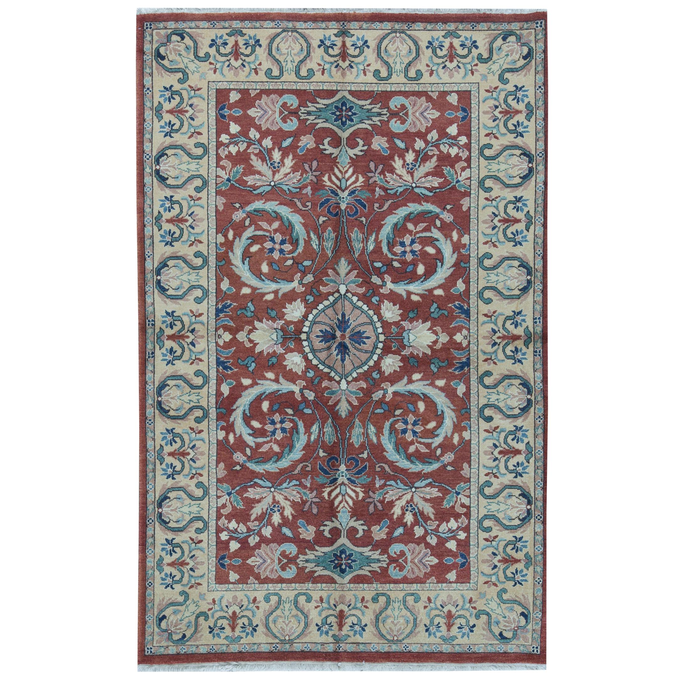 Traditioneller handgewebter Teppich aus Wolle, 5'1 x 8'1, Unikat