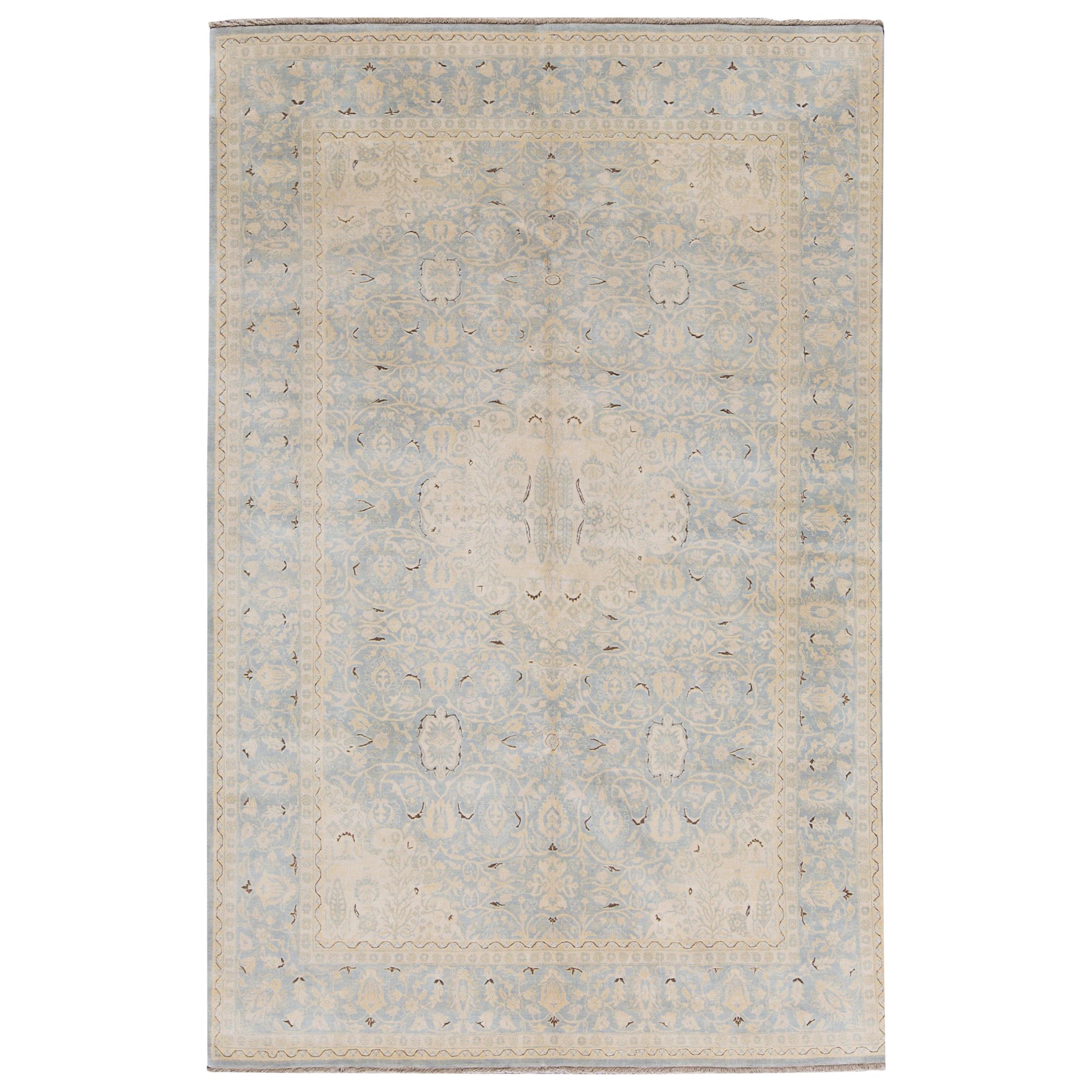 One-of-a-Kind Contemporary Handwoven Wool Area Rug  6'1 x 9'2 For Sale