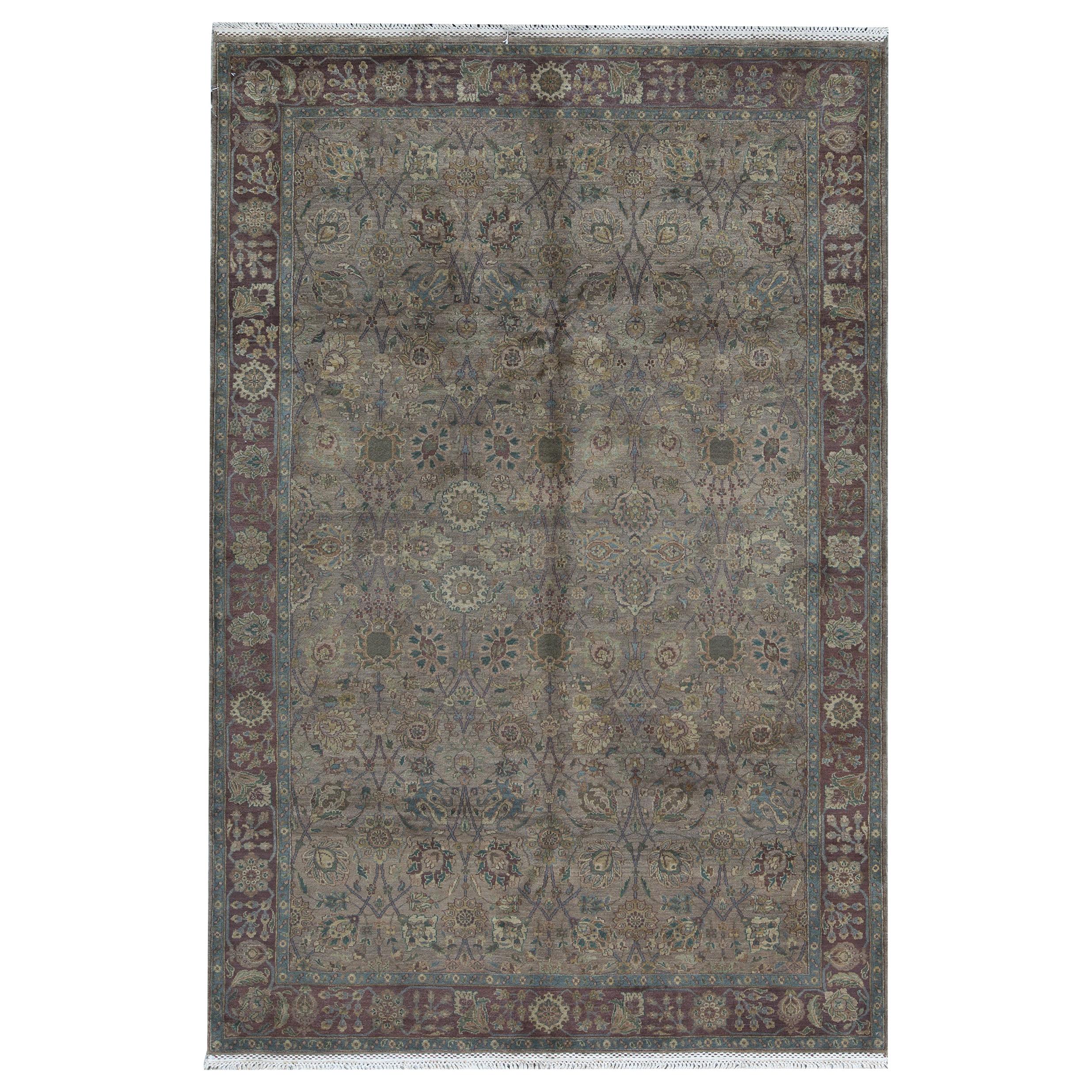 One-of-a-Kind Traditional Handwoven Wool Area Rug  6'1 x 9'2