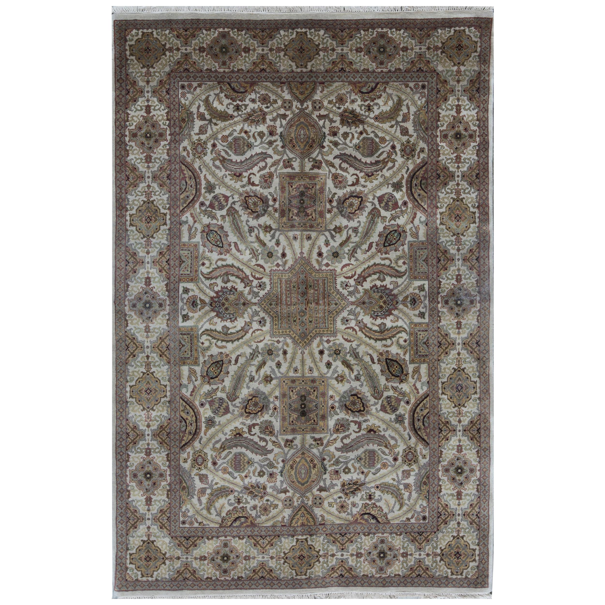 One-of-a-Kind Traditional Handwoven Wool Area Rug  6'1 x 9'3