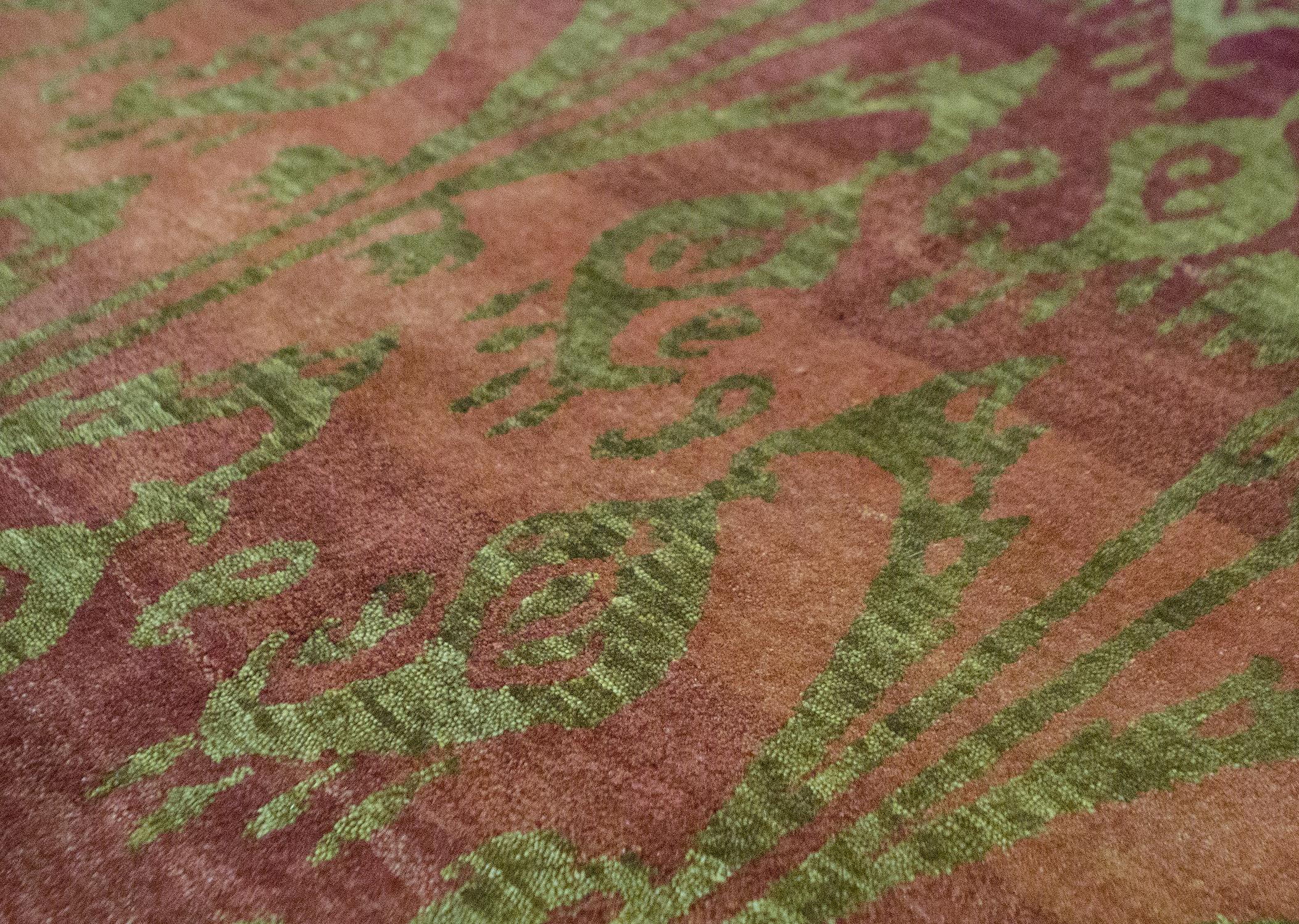 This collection of handwoven contemporary rugs features geometric Tibetan motifs in soft, neutral tones. Woven in a blend of the finest wools, often accented with viscose, every design could define a room with timeless style. Measures: 6' x