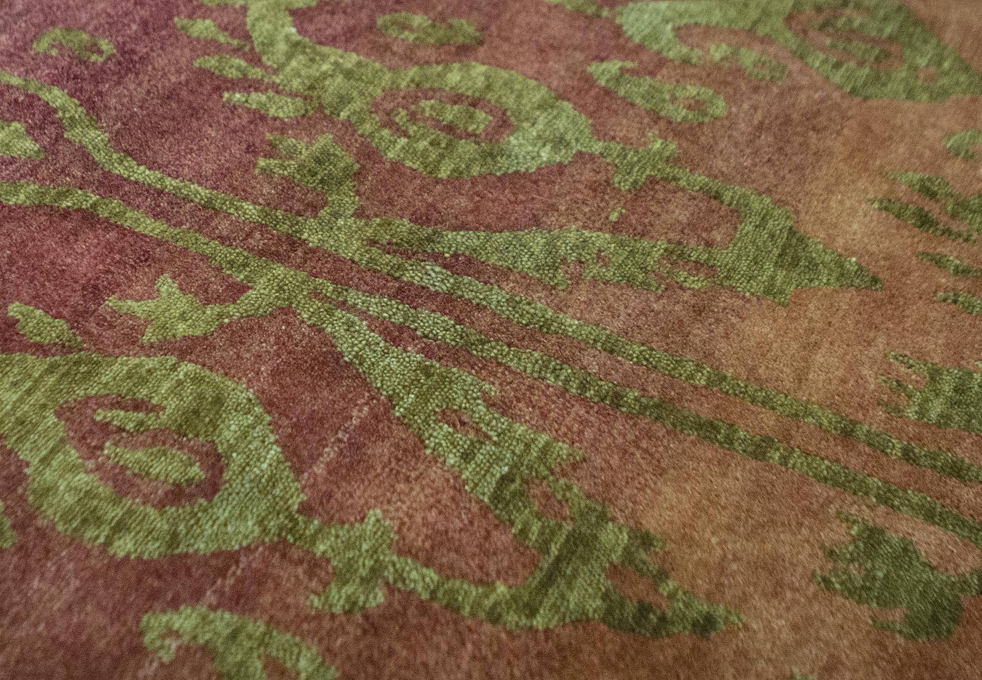 Indian One-of-a-Kind Contemporary Handwoven Wool Area Rug 6' x 8'7 For Sale