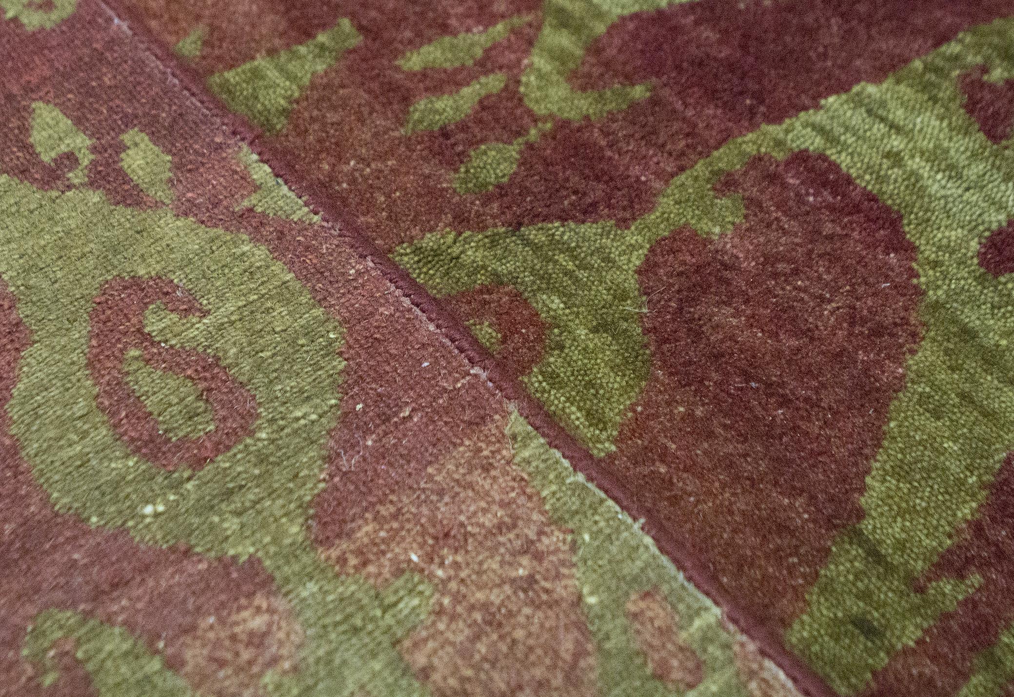 Hand-Woven One-of-a-Kind Contemporary Handwoven Wool Area Rug 6' x 8'7 For Sale