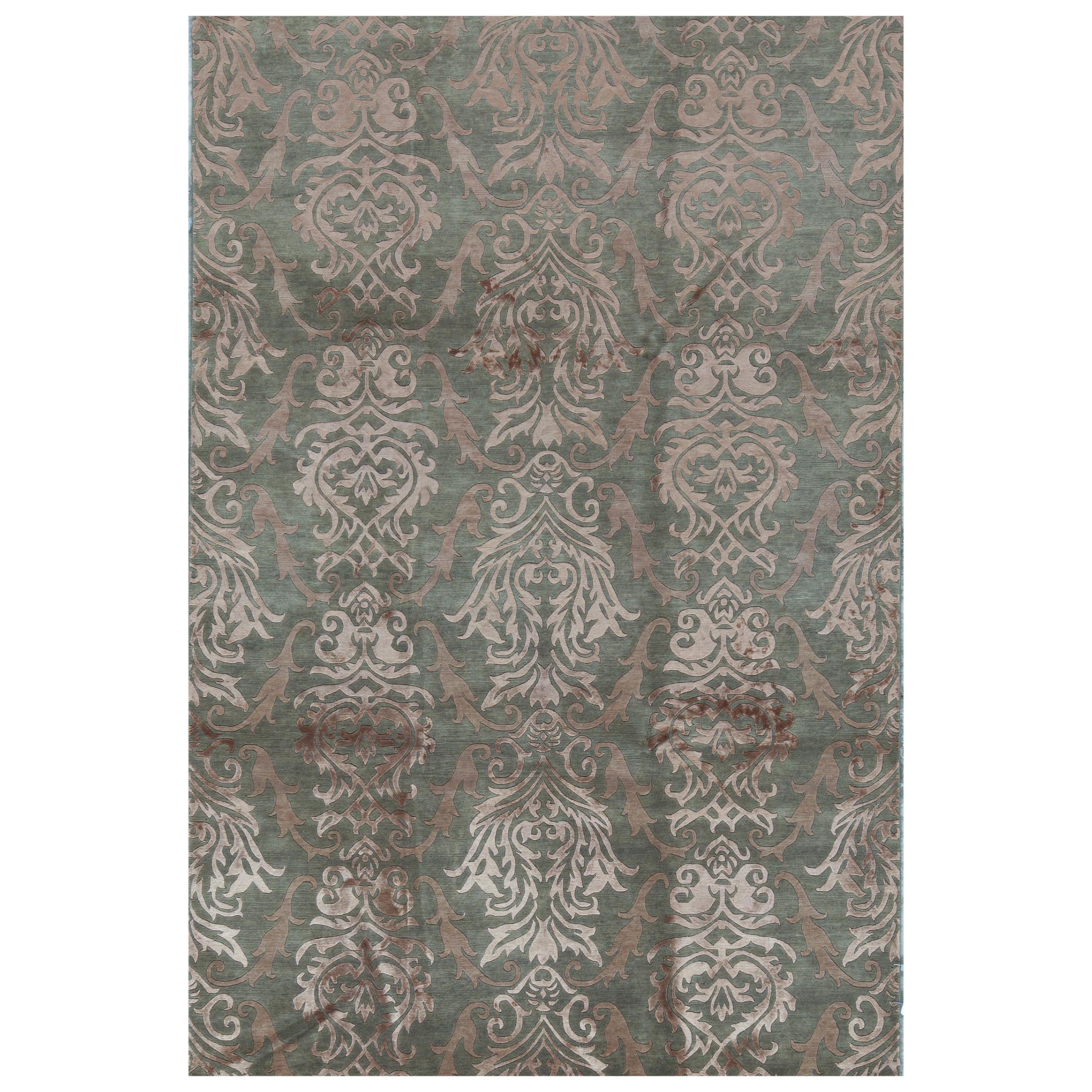 Zeitgenössischer handgewebter Teppich aus Wolle, Unikat  6' x 9'2