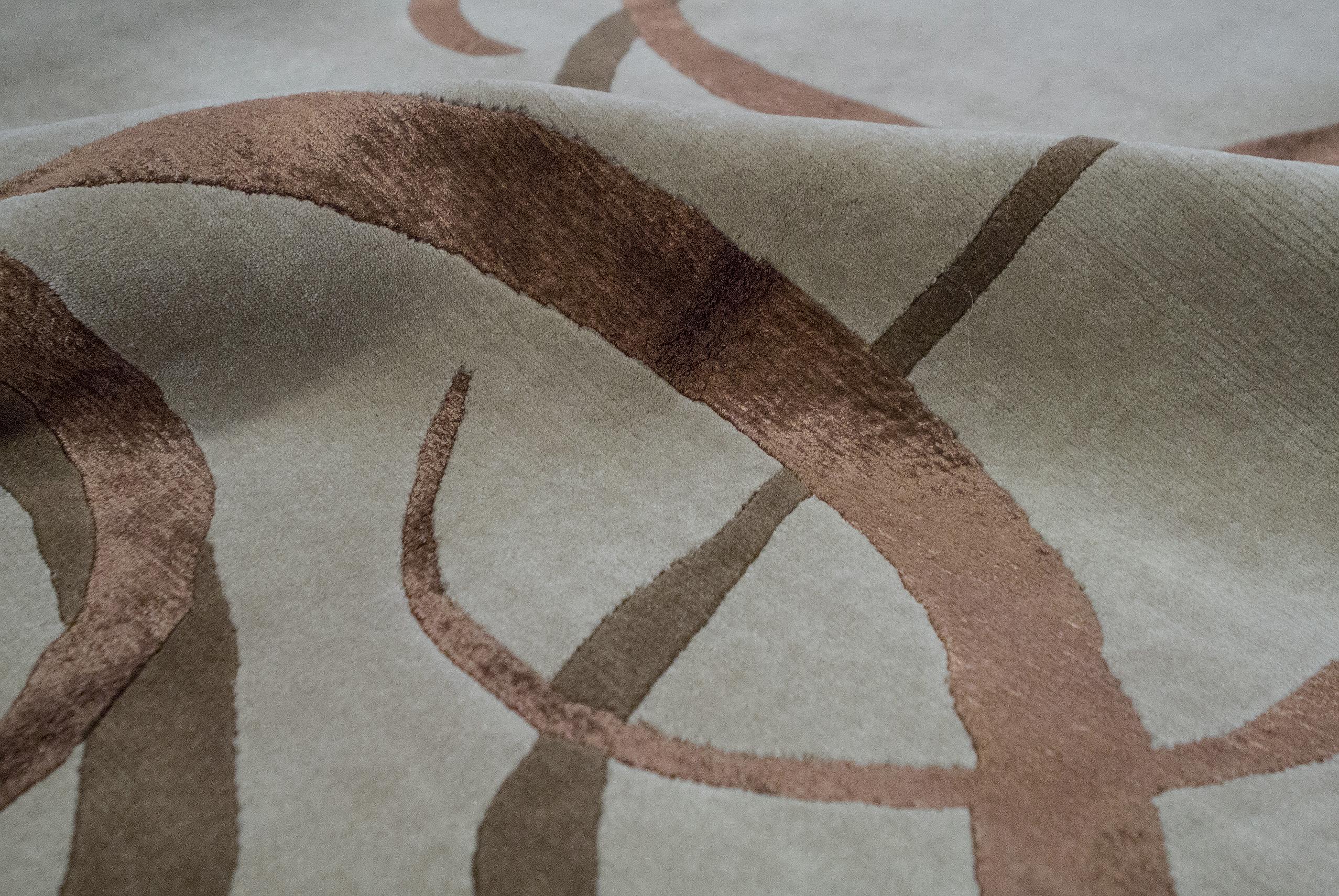Zeitgenössischer handgewebter Teppich aus Wolle, 6' x 9'3, Unikat im Zustand „Hervorragend“ im Angebot in Secaucus, NJ