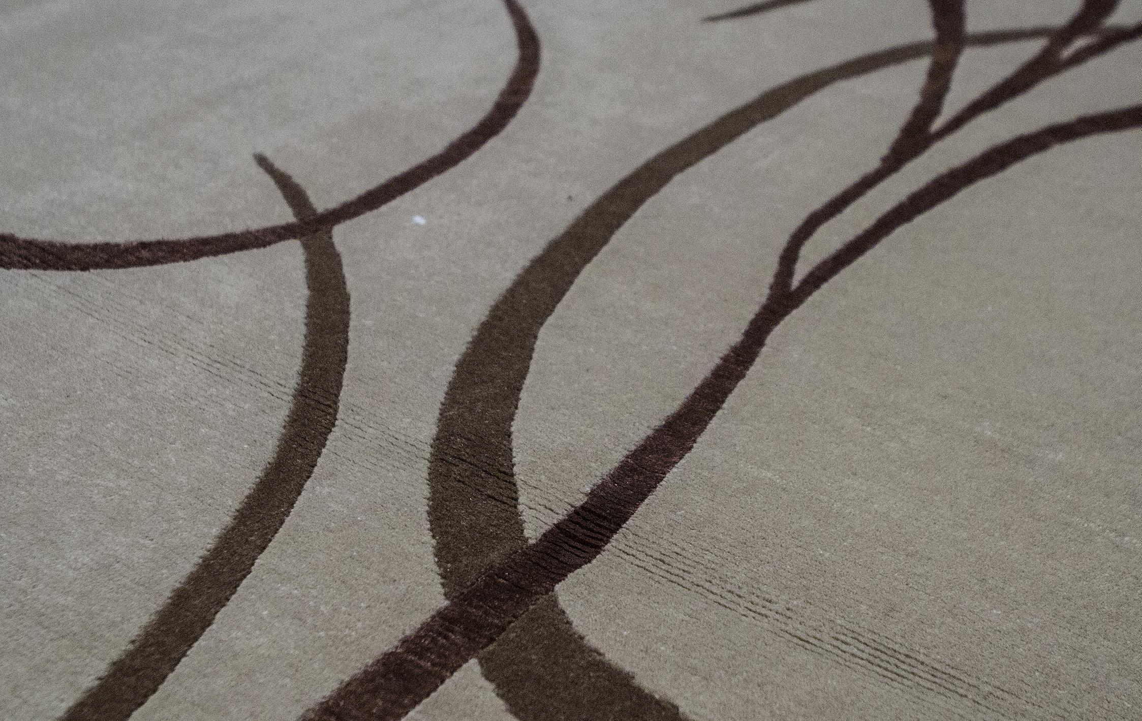 Zeitgenössischer handgewebter Teppich aus Wolle, 6' x 9'3, Unikat im Angebot 1