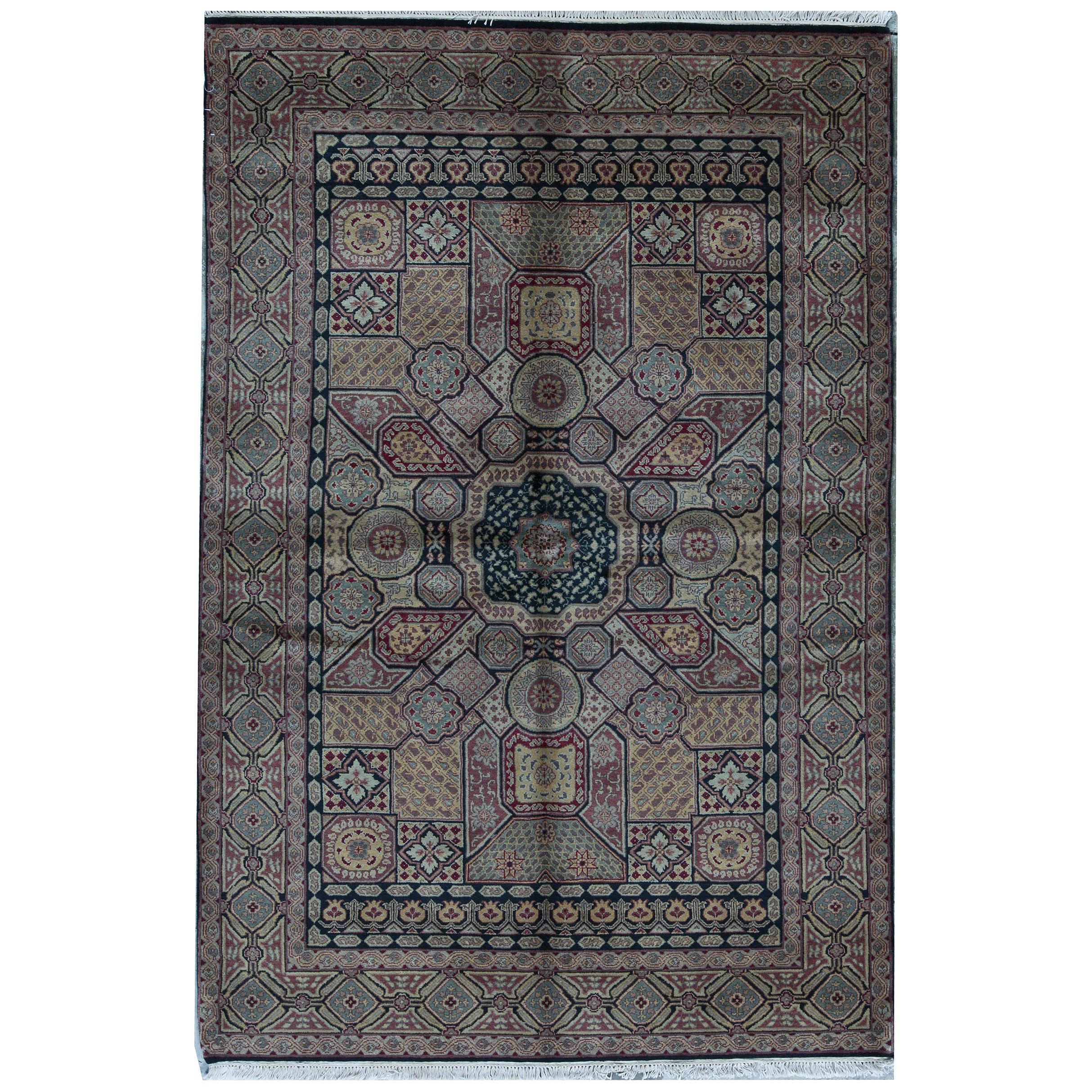 One-of-a-Kind Traditional Hand Woven  Wool Area Rug  6' x 9' For Sale
