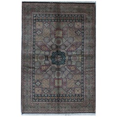 One-of-a-Kind Traditional Hand Woven  Wool Area Rug  6' x 9'