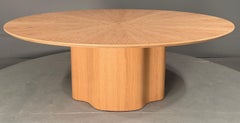 One of a kind 84" oval dining table in red oak