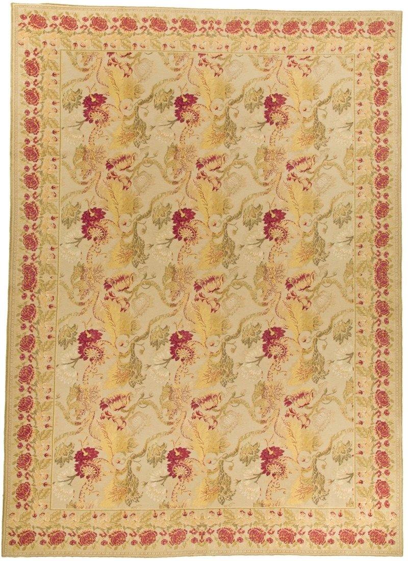 Indian Handwoven Wool Area Rug   9' x 12' For Sale
