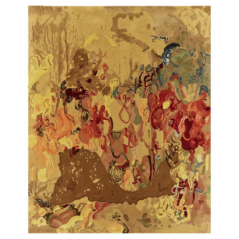 Custom area rug - Volterra - art rug - modern rug - abstract rug - red ...