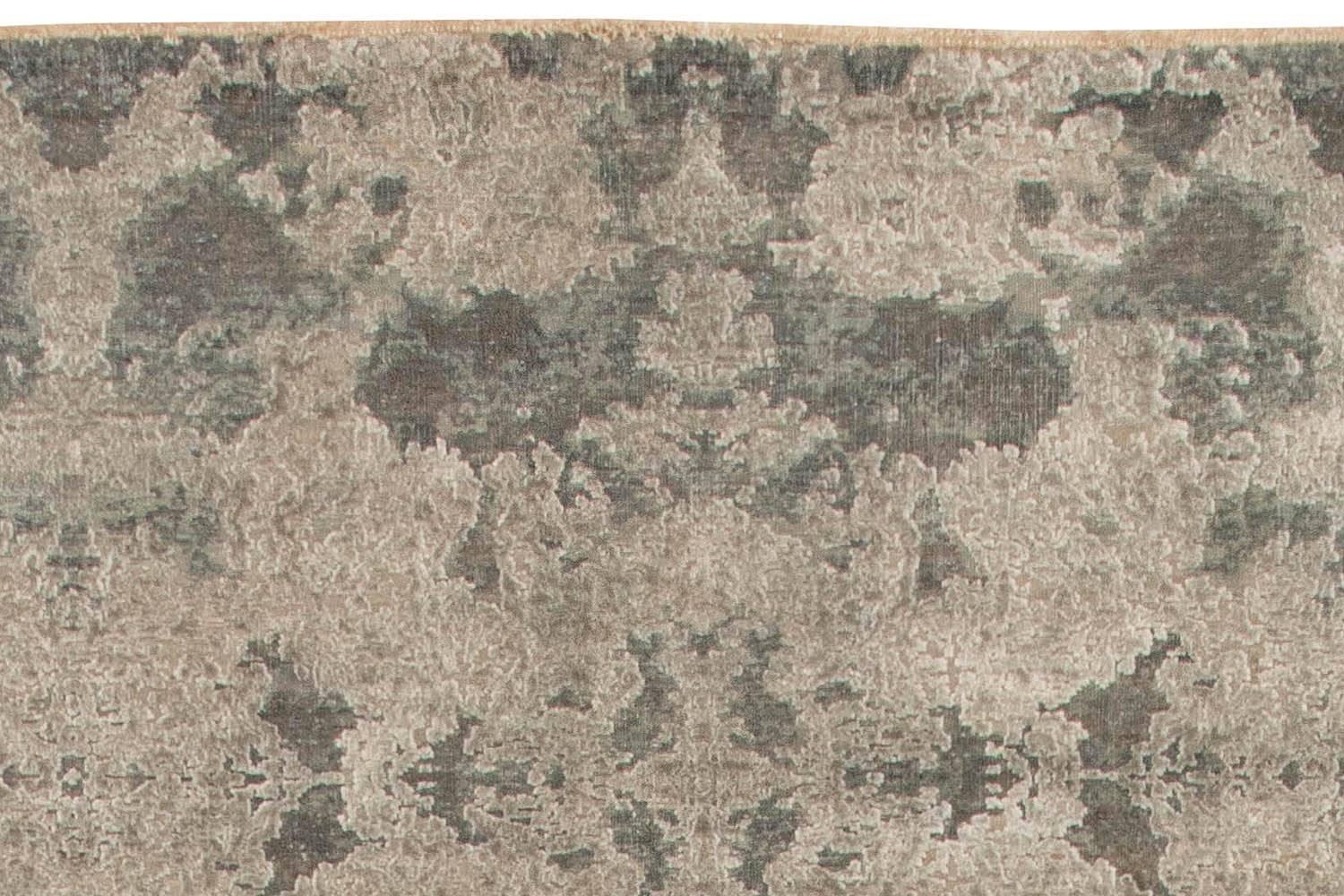 Alfombra moderna abstracta de seda y lana hecha a mano, única en su género, de Doris Leslie Blau Anudado a mano en venta