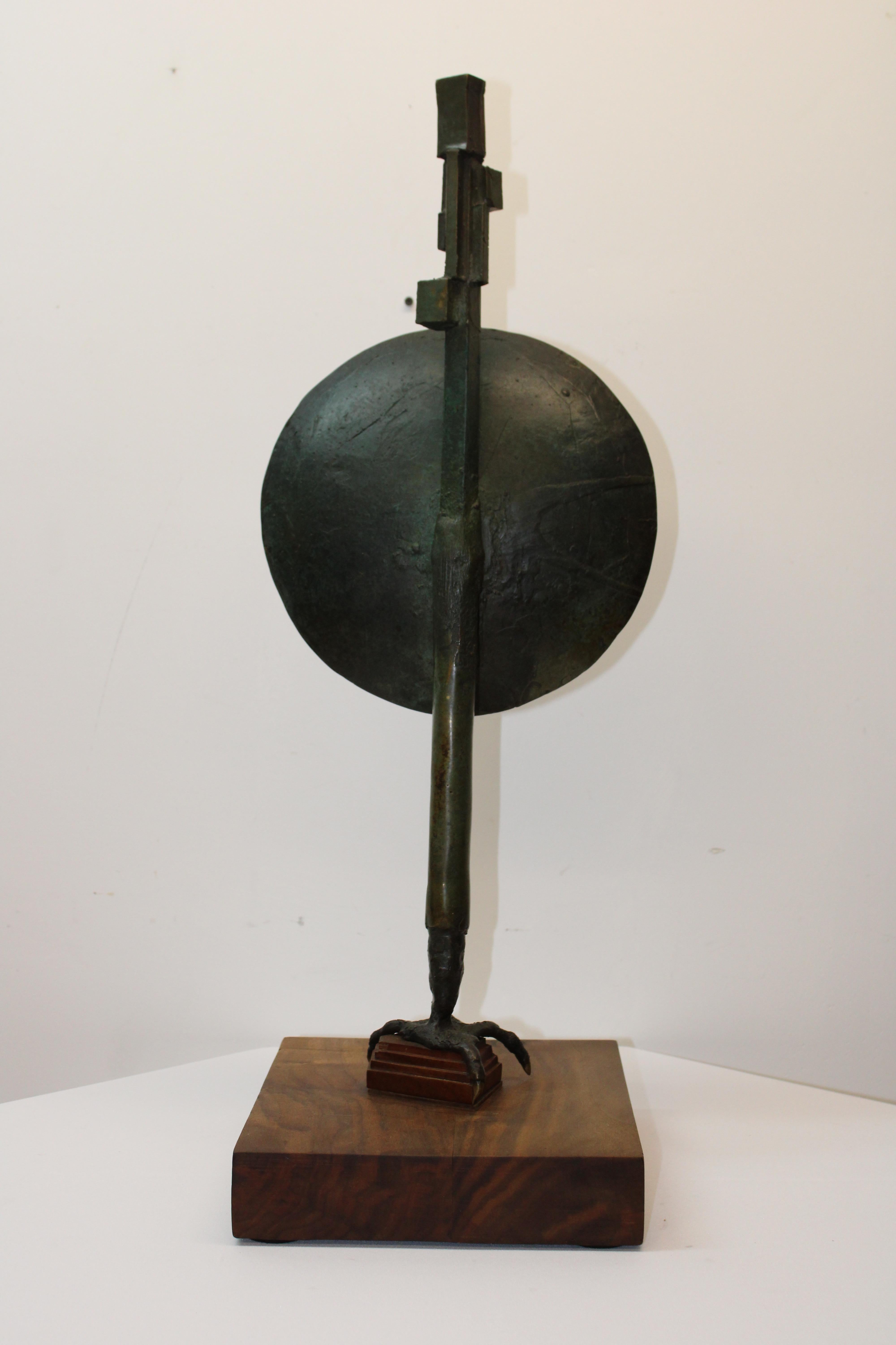 Metal One of a Kind Abstract Sculpture After Picasso on Wood Base For Sale