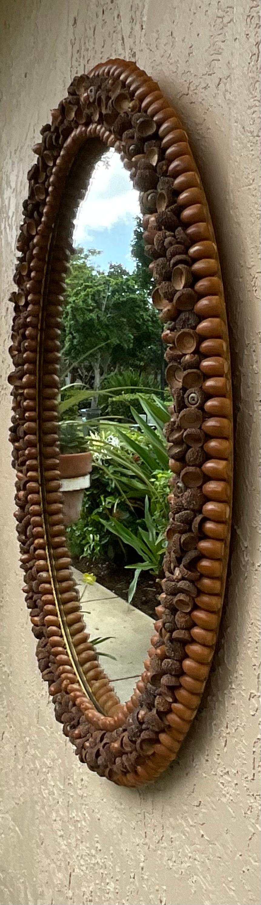 One Of A Kind Acorn Oval Wall Mirror For Sale 3