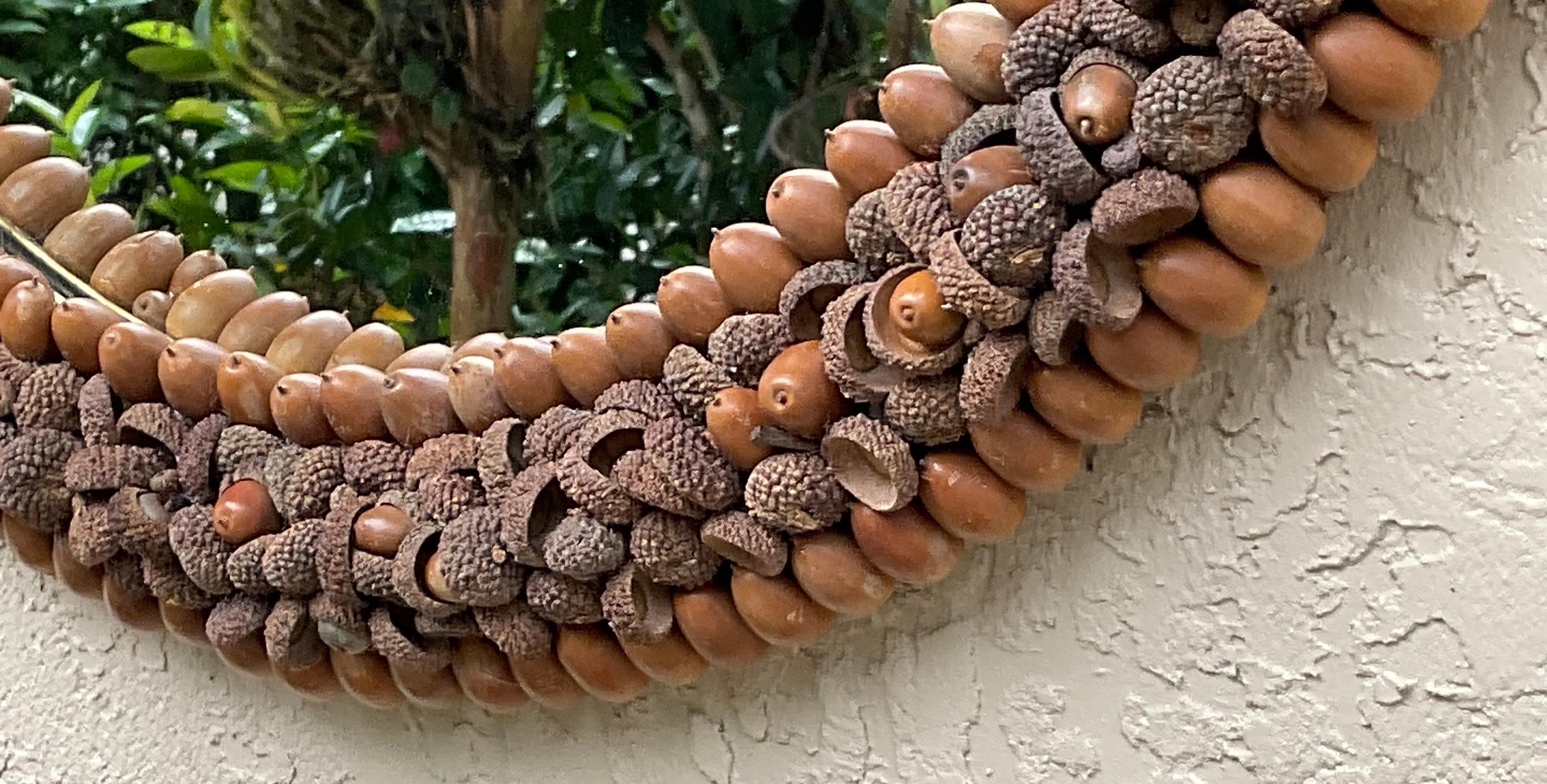 One Of A Kind Acorn Oval Wall Mirror For Sale 4