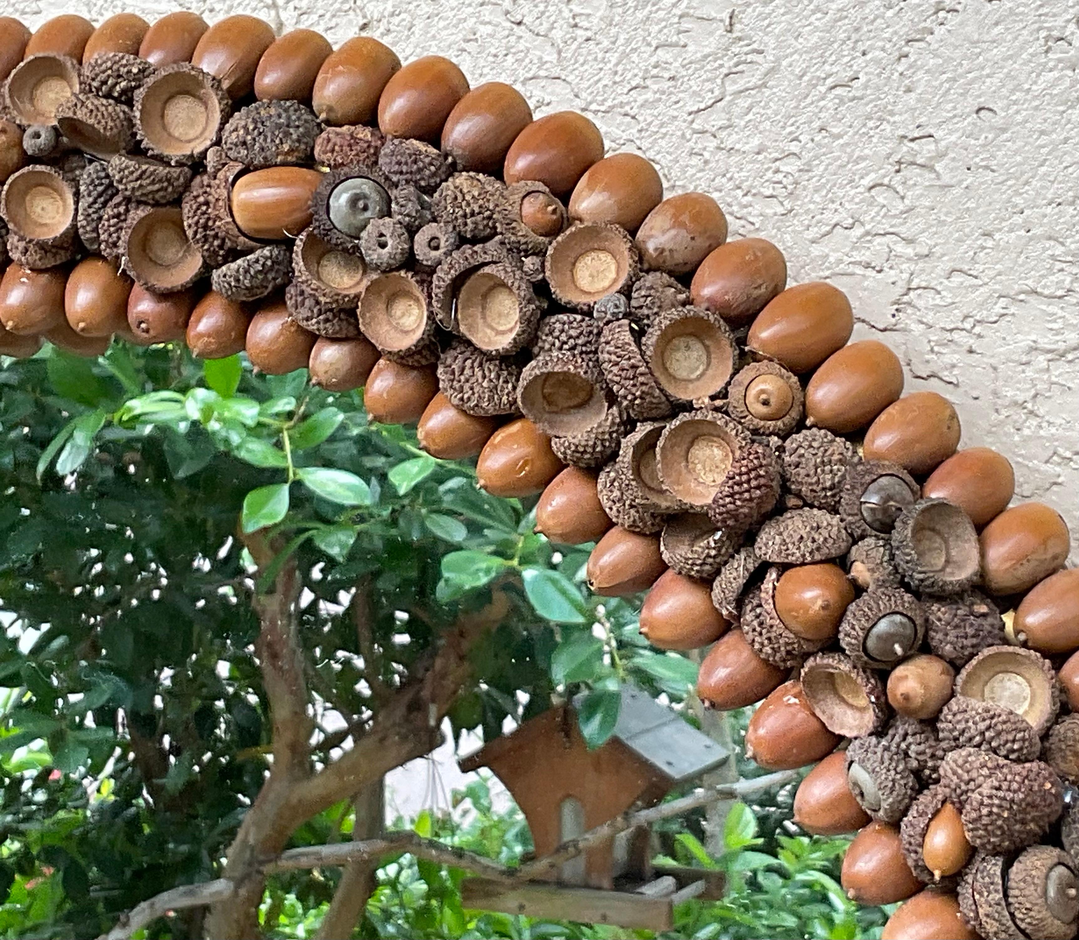 One Of A Kind Acorn Oval Wall Mirror For Sale 6
