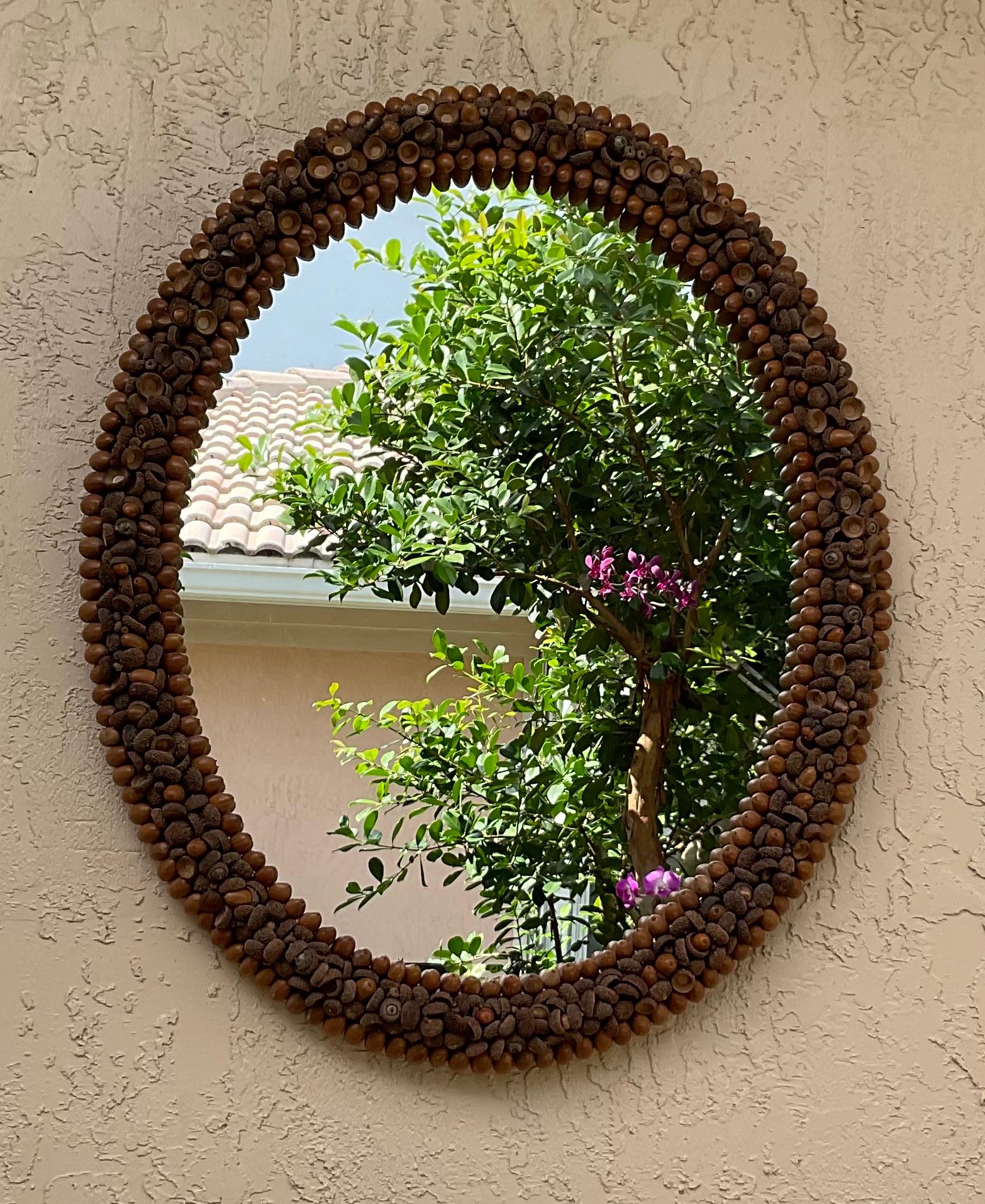 One Of A Kind Acorn Oval Wall Mirror For Sale 10