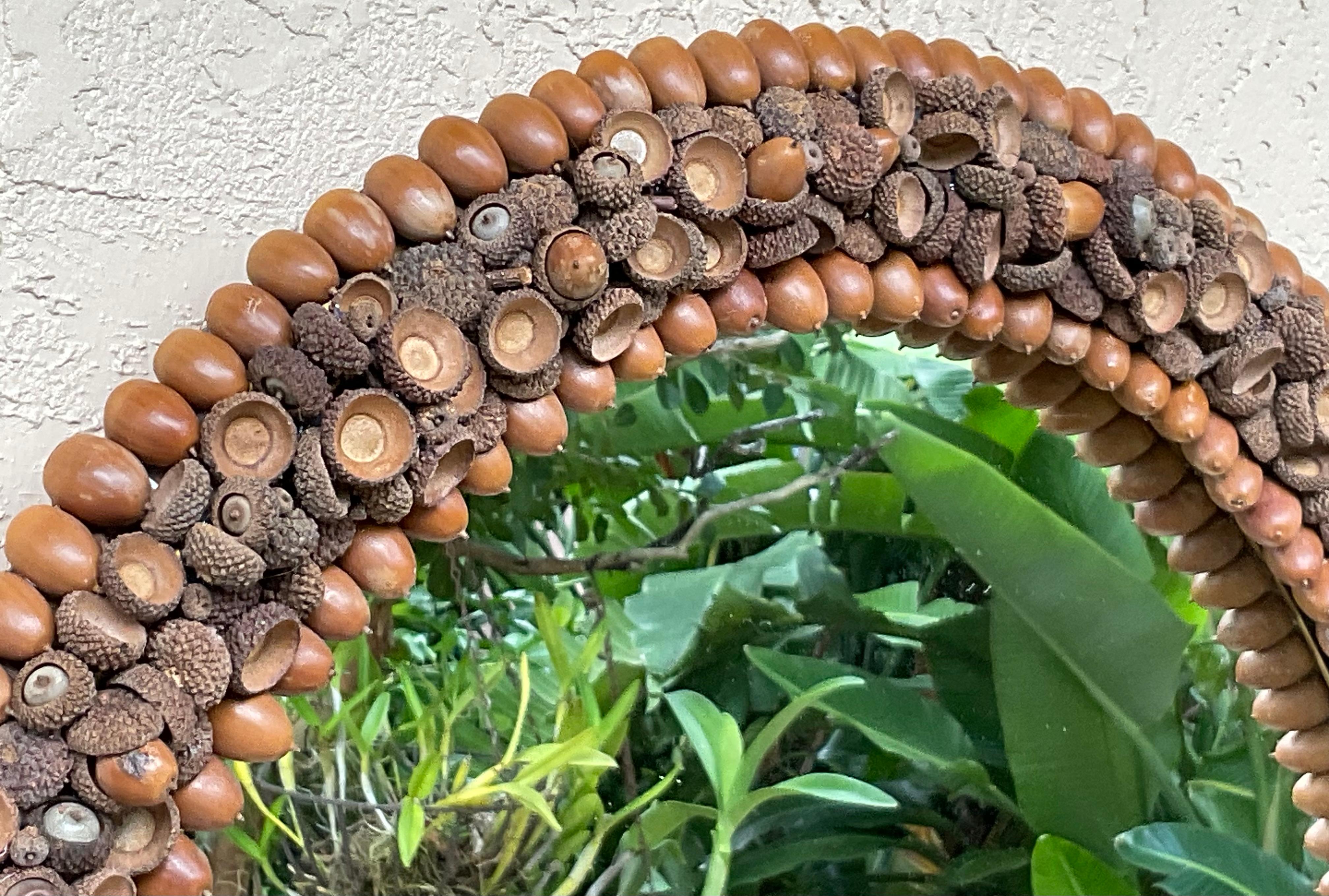 One Of A Kind Acorn Oval Wall Mirror For Sale 1