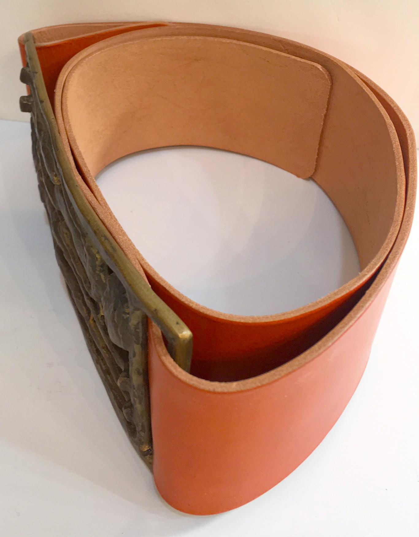 bronze leather belt