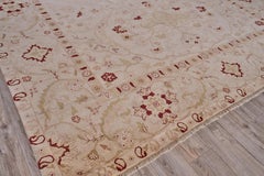ONE-OF-A-KIND Agra Hand Knotted Light Beige Rug - 12'2"x14'6"