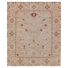 ONE-OF-A-KIND Agra Hand Knotted Light Beige Rug - 12'2"x14'6"