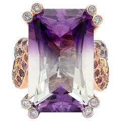 One-of-a-kind Amethyst and Multi-Color Sapphire Ring