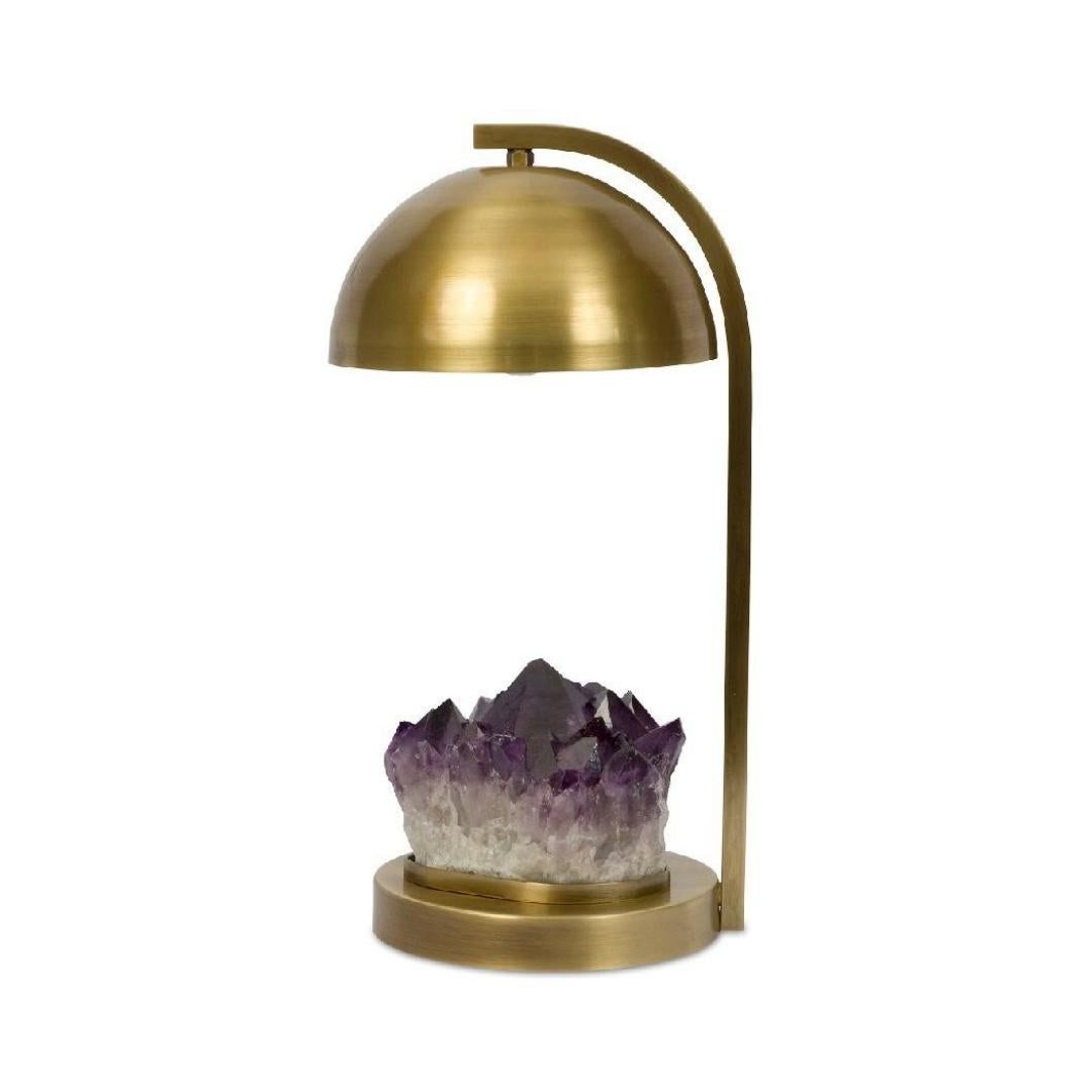Brazilian One of a Kind Amethyst Table Lamp