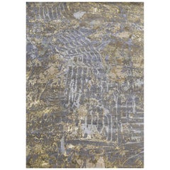 Tapis contemporain en laine tissée à la main:: unique en son genre:: 9'1 x 12'