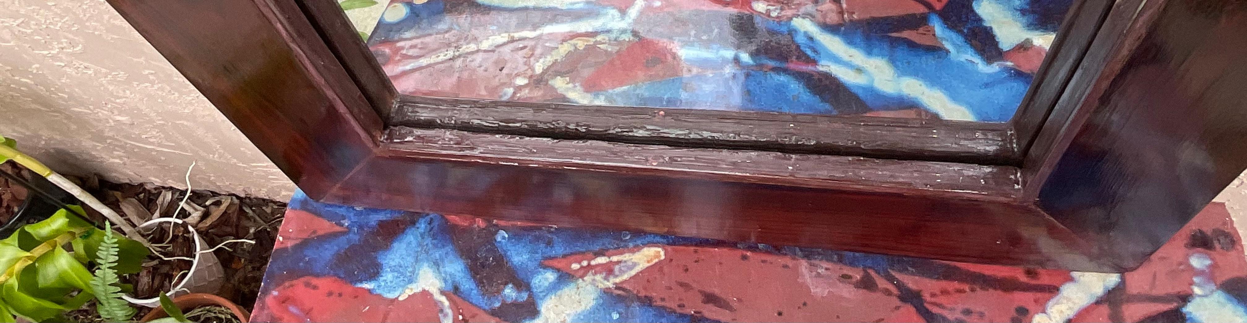 Specchio da parete cinese intagliato a mano e unico nel suo genere in vendita 9