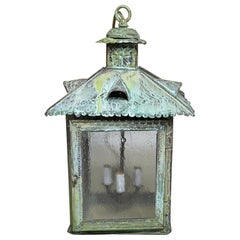 Farol de cobre antiguo colgante único en su especie