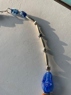 Colgante marroquí antiguo único en su especie, cristal antiguo francés y veneciano alemán,