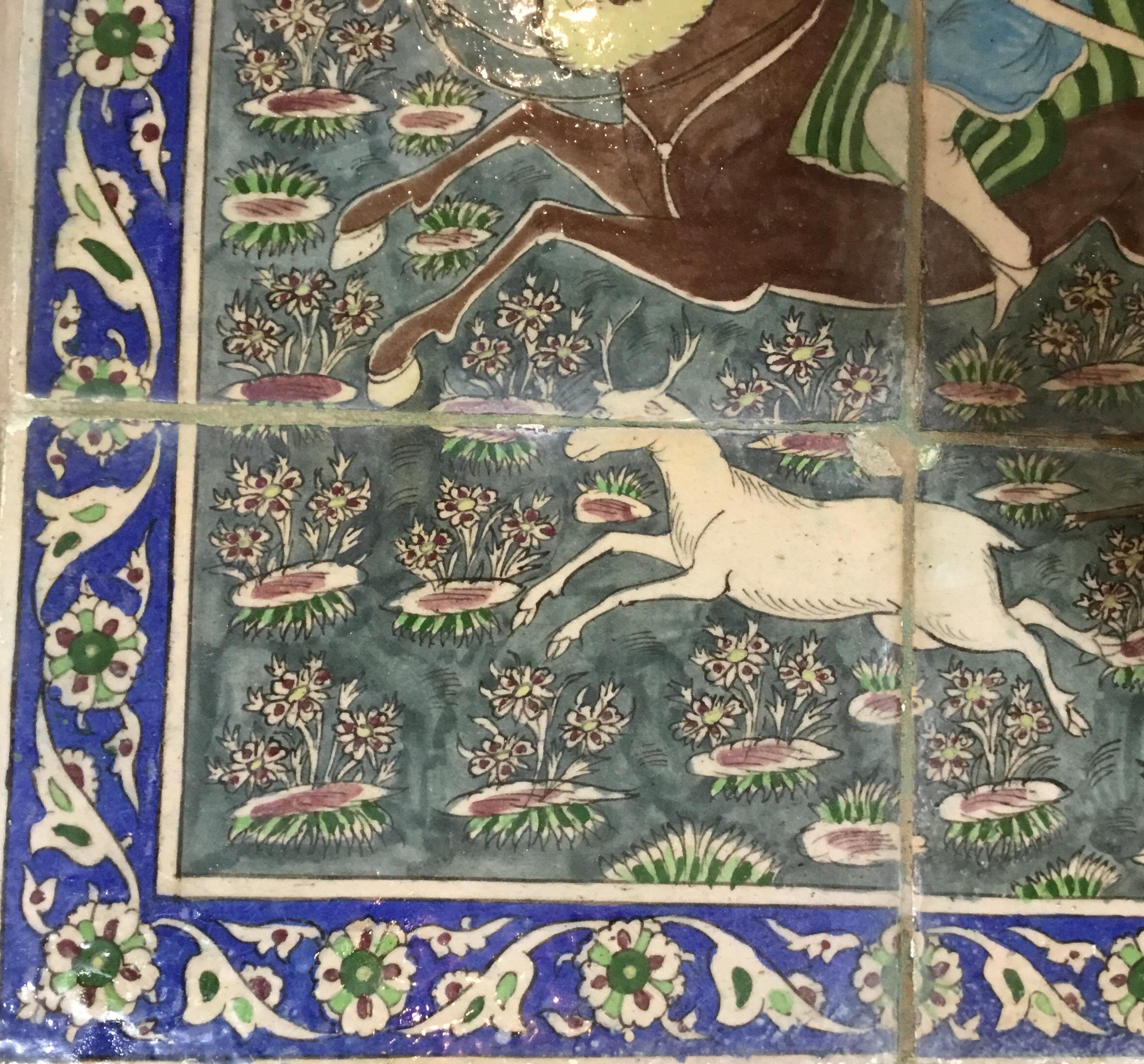 20th Century One of a Kind Antique Persian Tile Top Coffee Table