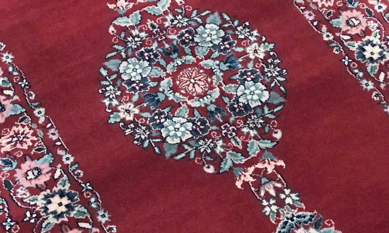 Traditionelle handgewebte Wolle Bereich Läufer 2' x 10' (Indisch) im Angebot