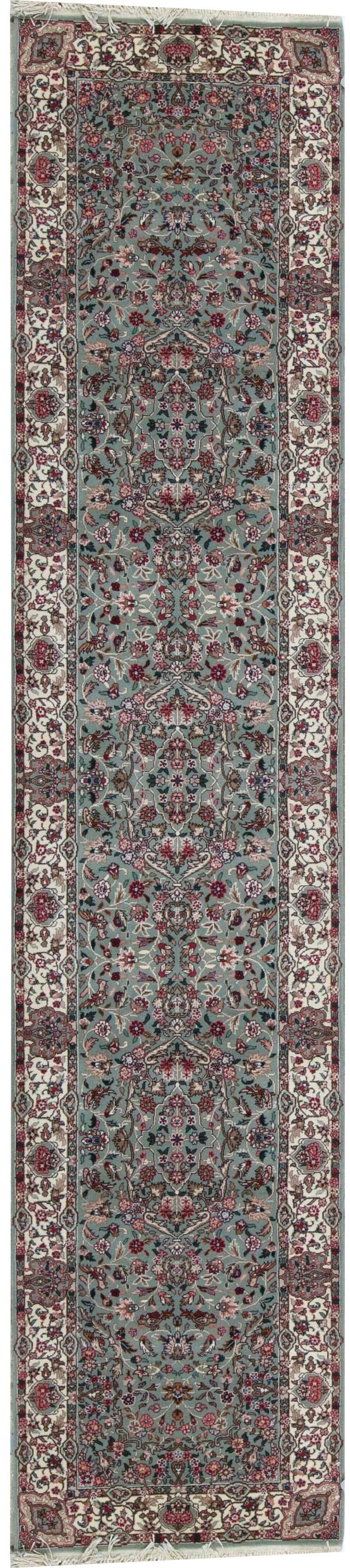 Contemporary One of a Kind Traditional Handwoven Wool Area Runner  2'6 x 12' For Sale