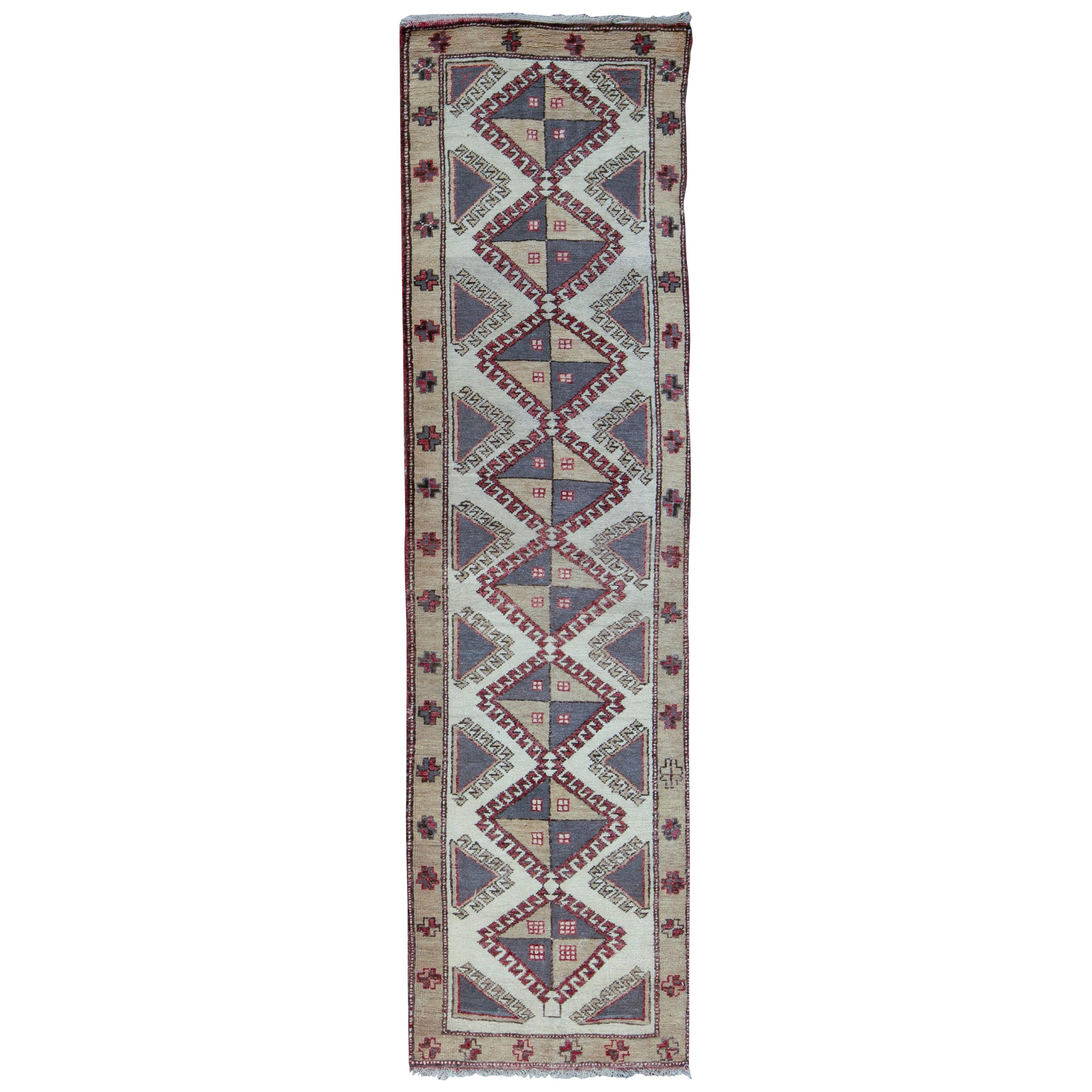 Tapis de sol traditionnel en laine tissée à la main 2'6 x 9'8