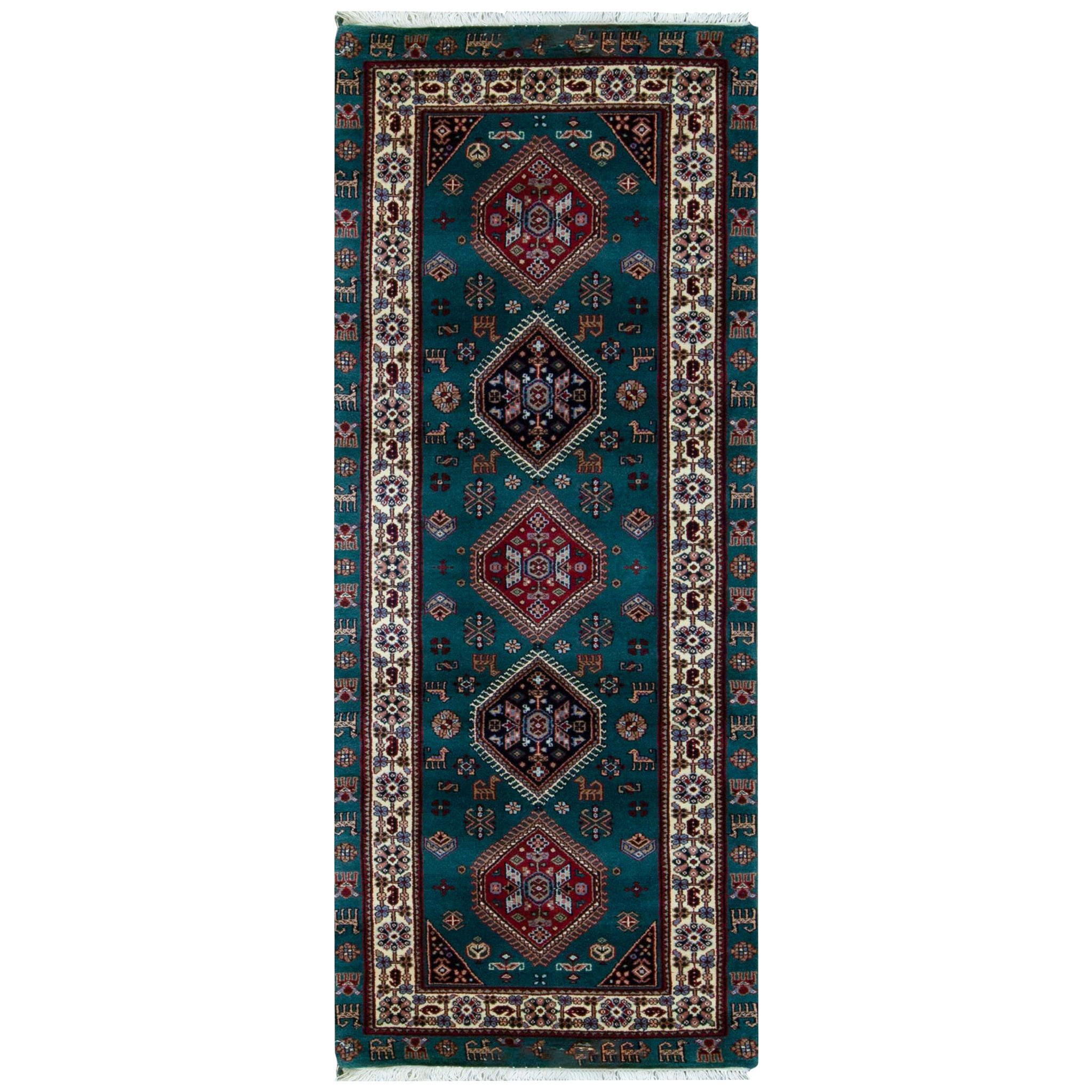One-of-a-Kind Antique Traditional Handwoven Wool Runner Area Rug For Sale