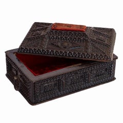 One of a Kind Antique Tramp Art Box