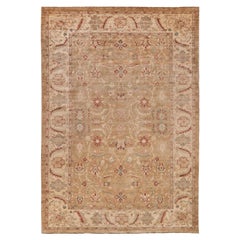 ONE-OF-A-KIND Antique Weave Agra Hand Knotted Camel Rug - 12'x18'