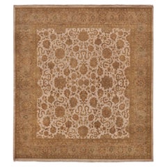 ONE-OF-A-KIND Antique Weave Isfahan Hand Knotted Beige Rug - 9'x10'